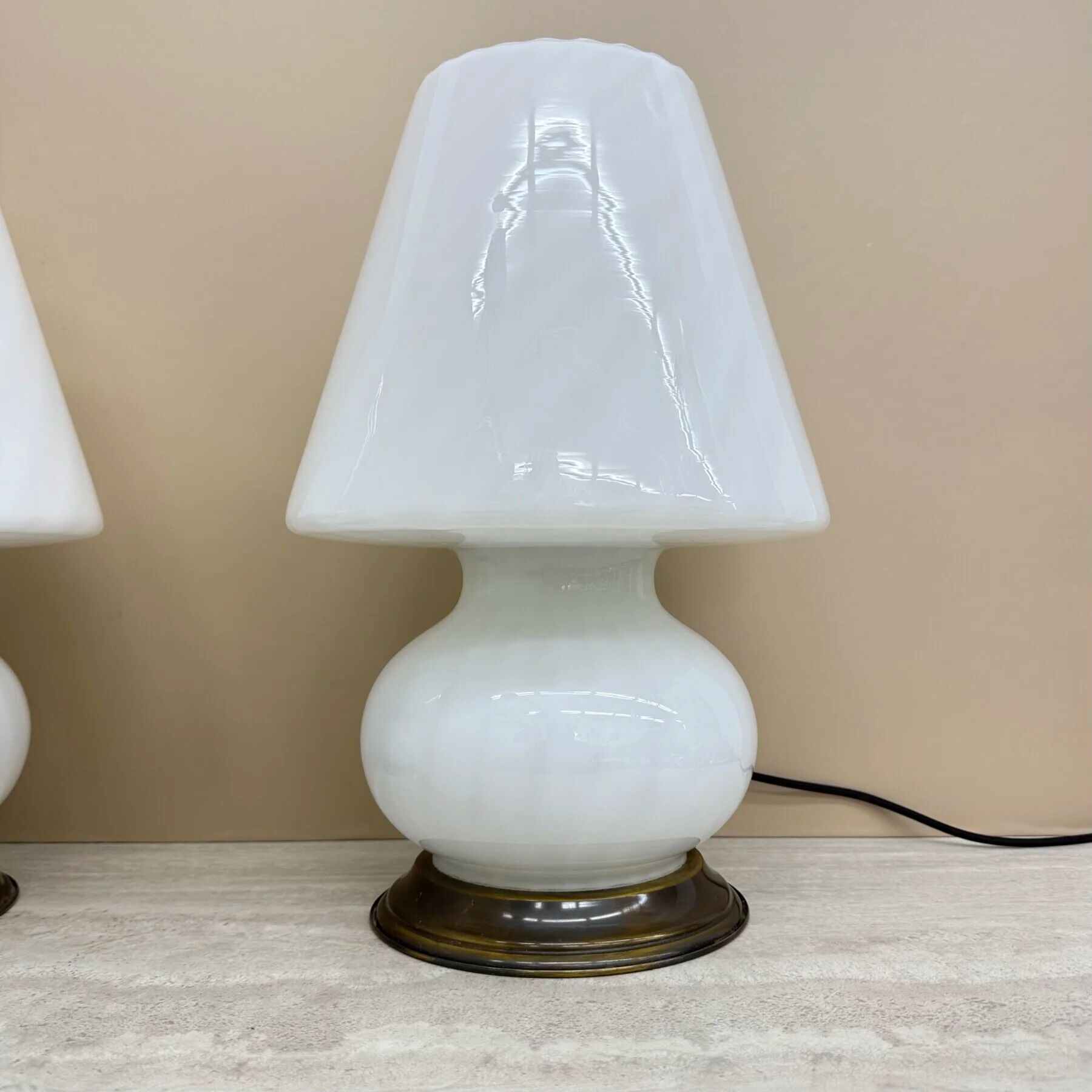 XL mid-century design Murano glass swirl lamps, 1970s