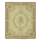 Handmade European Vintage Aubusson Kilim 237 cm x 290 cm