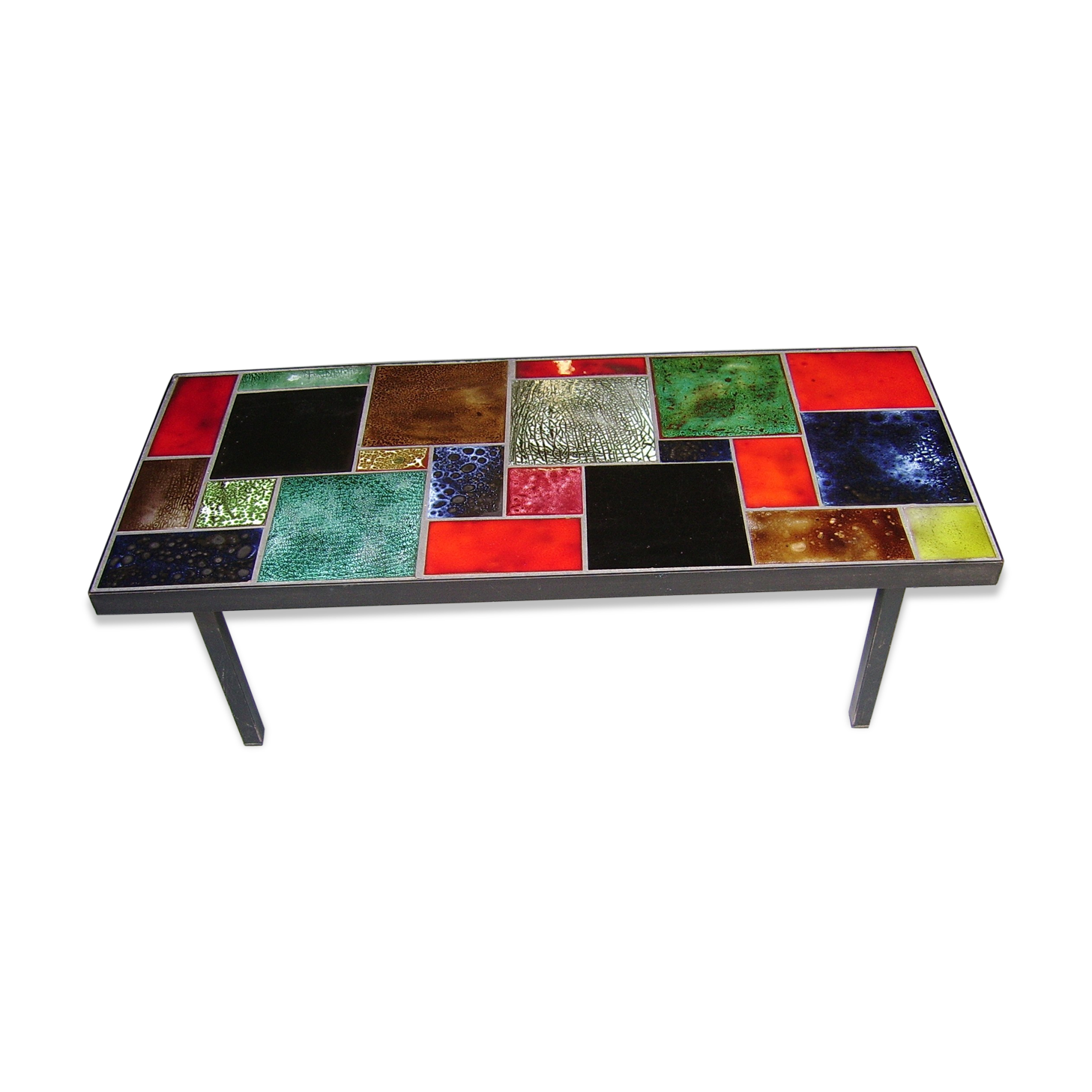 Table wrought iron and ceramics Vallauris