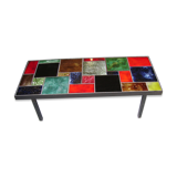 Table wrought iron and ceramics Vallauris