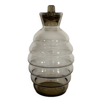 Smoked gray glass carafe