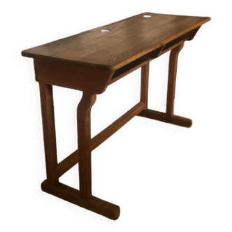 School desk flat inkwells porcelain