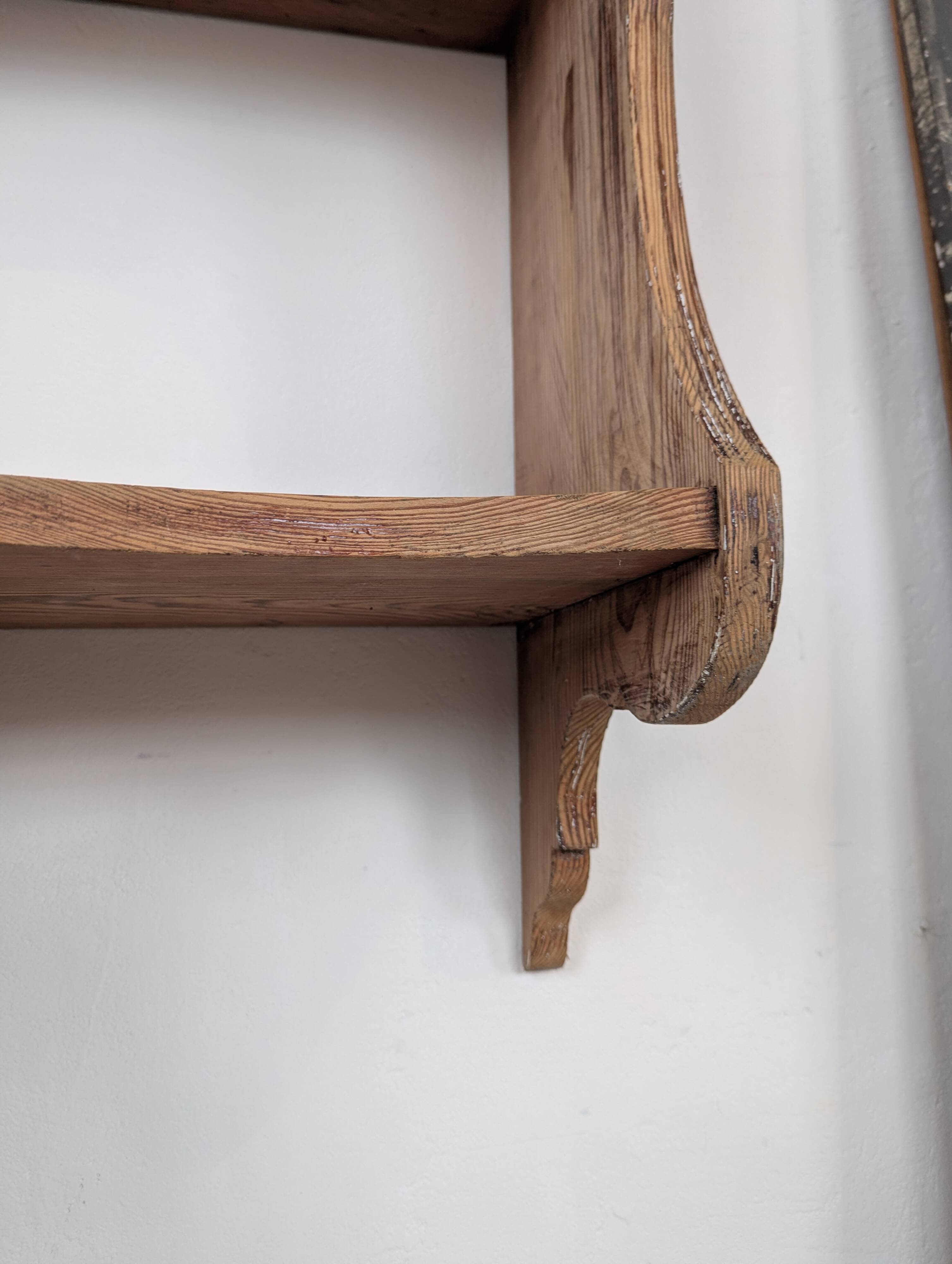 Large antique fir shelf