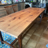 Table de ferme avec 2 tiroirs