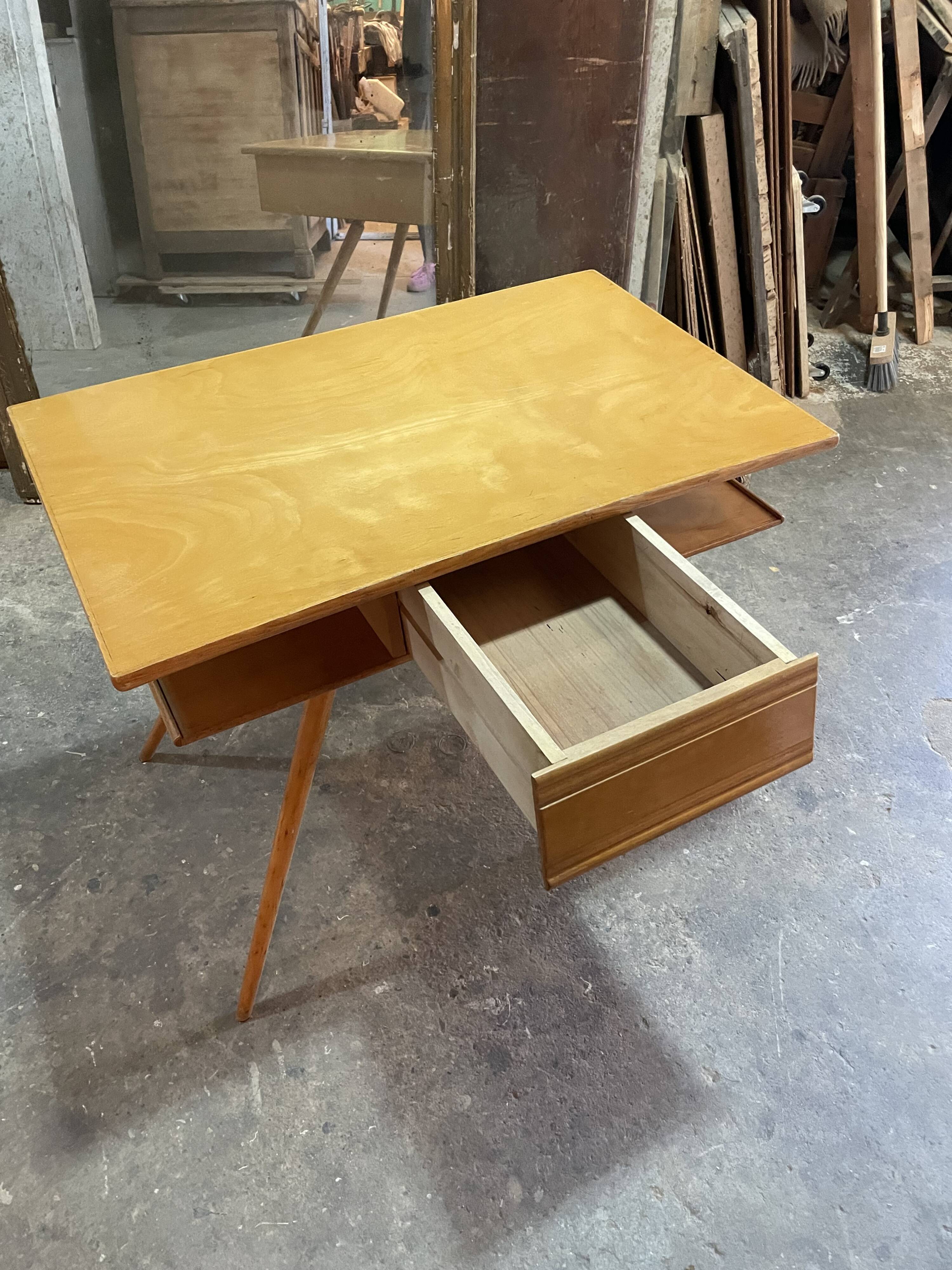 Vintage oak compass desk