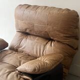 Marsala natural leather armchair by Michel Ducaroy for Ligne Roset, 1970