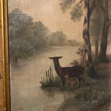 Old oil on canvas “forest scene” signed