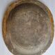 Large dish in enamelled terracotta, ochre, 47 cm