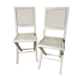 Folding canneal wooden chairs