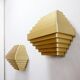 Pair of gold-plated aluminum wall lights by Jules Wabbes - 2 pairs available (1)