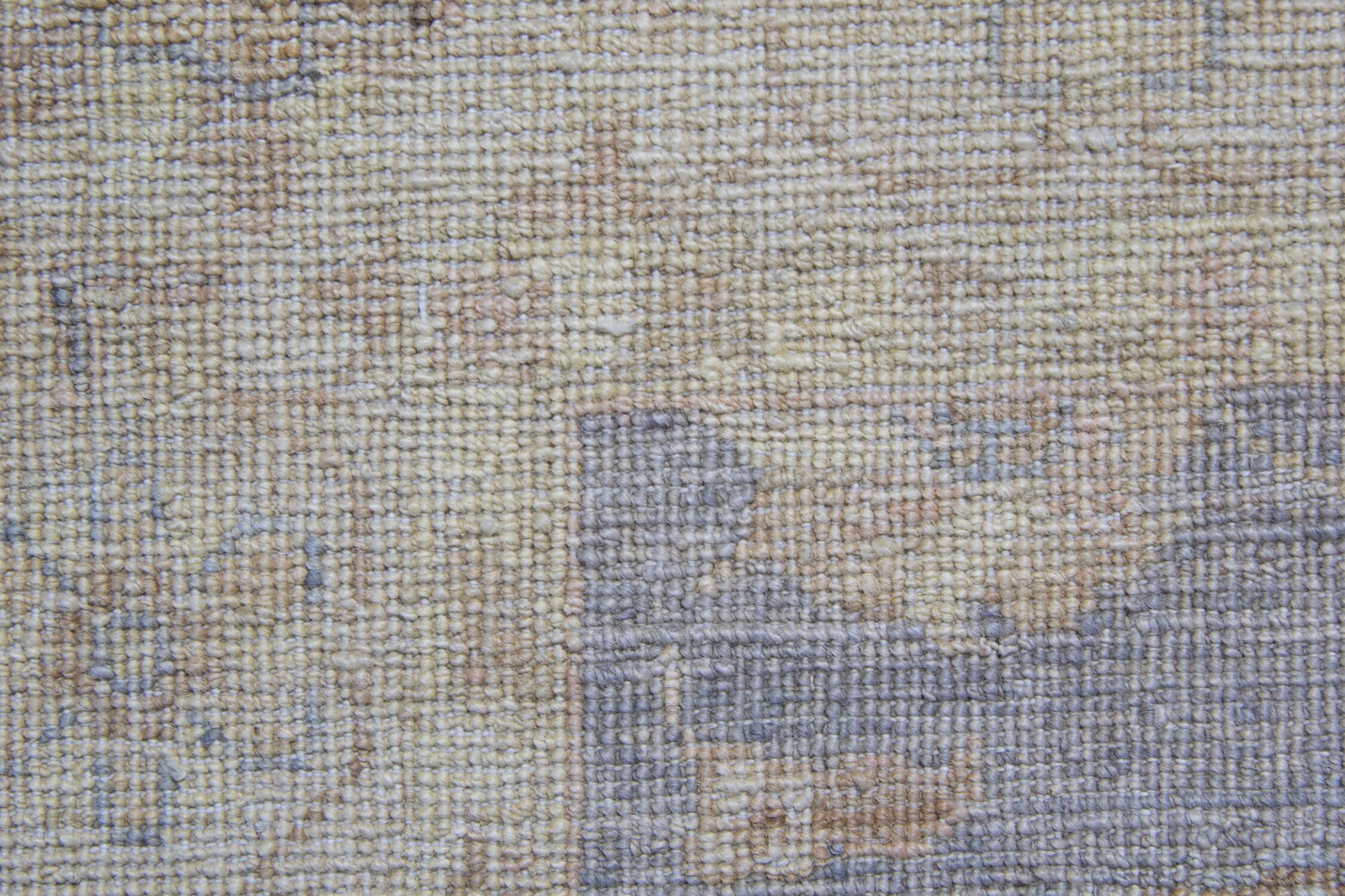 Oriental Grey Beige Stair Runner Rug, Wool Hand Knotted 81 x 295 cm