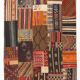 Tapis Kilim fait main contemporain rouge et marron, 165x240 cm