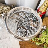 Champagne bucket in cut glass and stainless steel