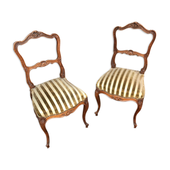 Paire de chaises en bois de style Louis XV estampille Dufin 19ème siècle