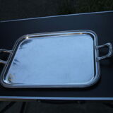 Silver metal service tray