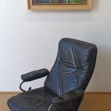 Scandinavian design leather armchairs 70s