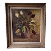 Huile sur bois, Les tulipes