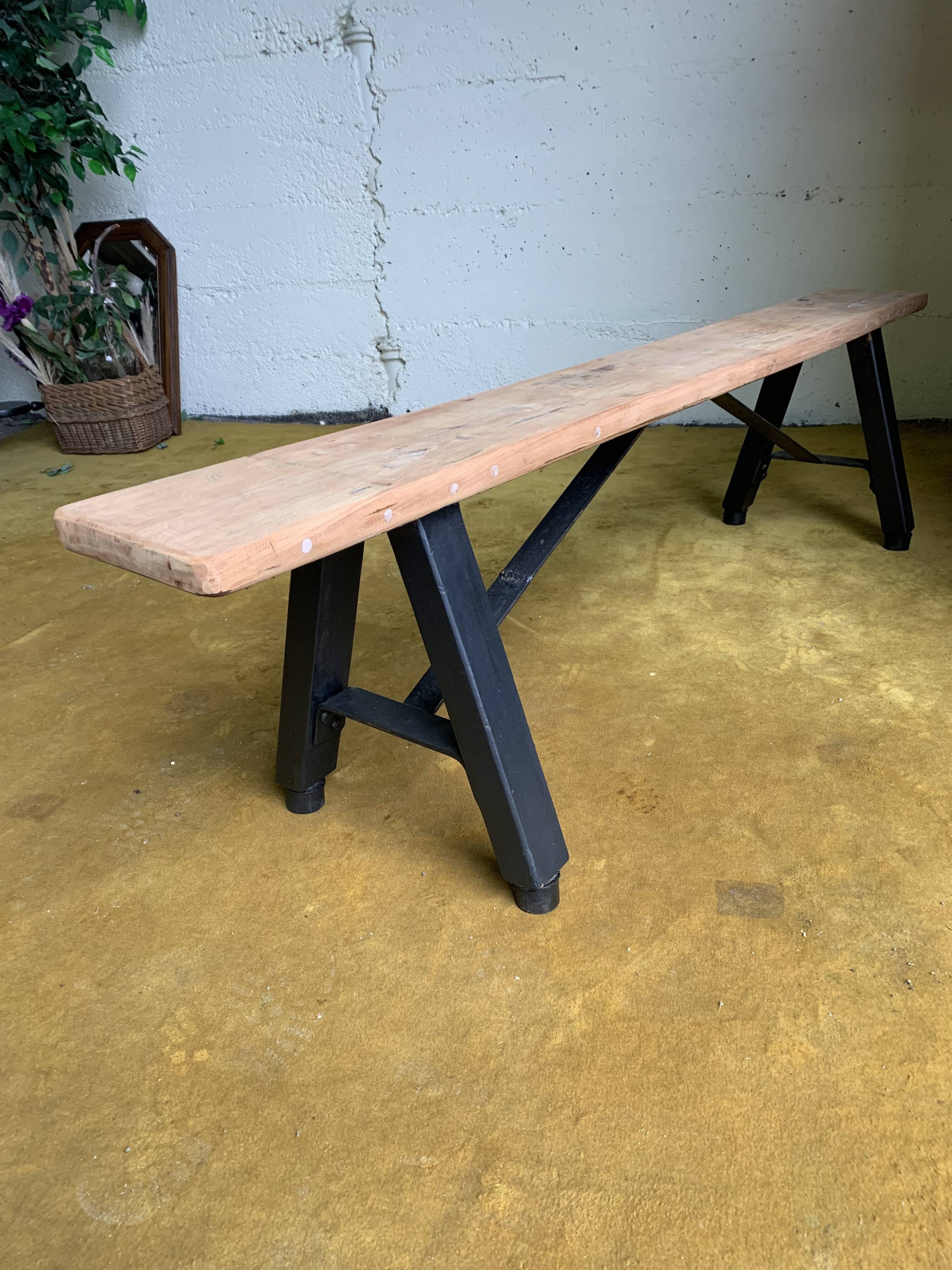 Banc campagne assise bois brut