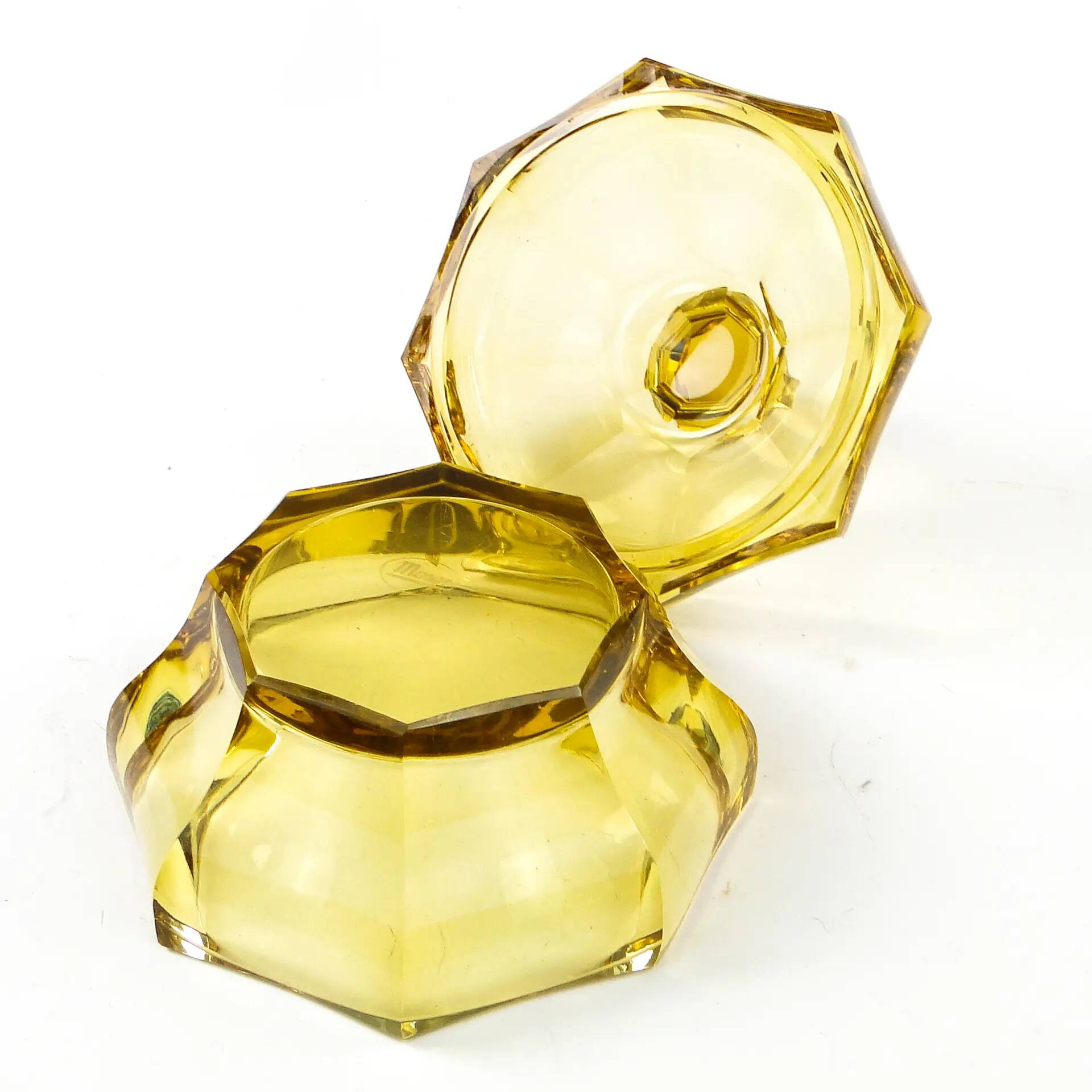 Art Deco bonbonniere, crystal, Moser, Czechoslovakia, 1930s