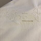 Drap ancien en coton monogrammé