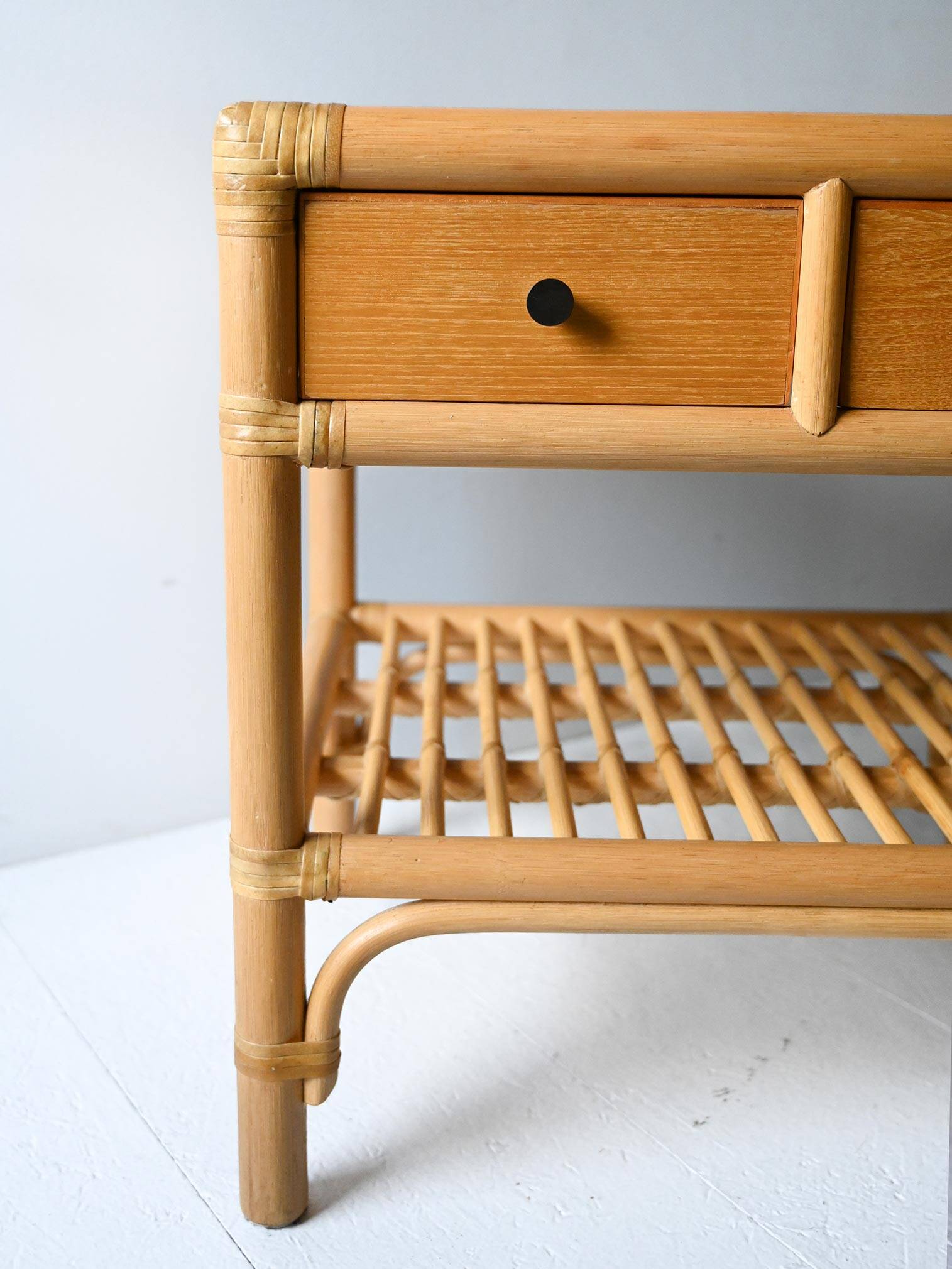 Pair of DUX Scandinavian Nightstands in Bamboo