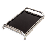 Plateau en aluminium et verre, Italie, Années 50/60