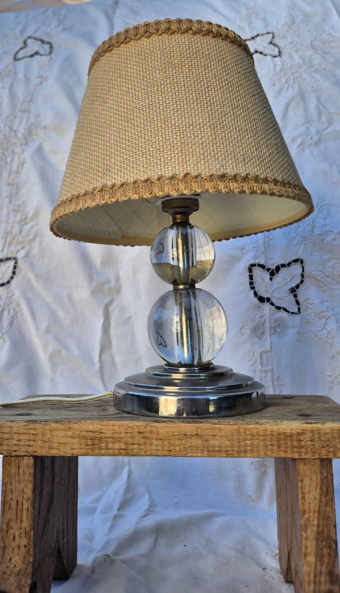 Lampe Art déco style Jacques Adnet, boule en verre