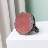 Vase en céramique fat lava vert-noir par Luise Duncker Studio, vintage des années 1970, milieu du siècle.