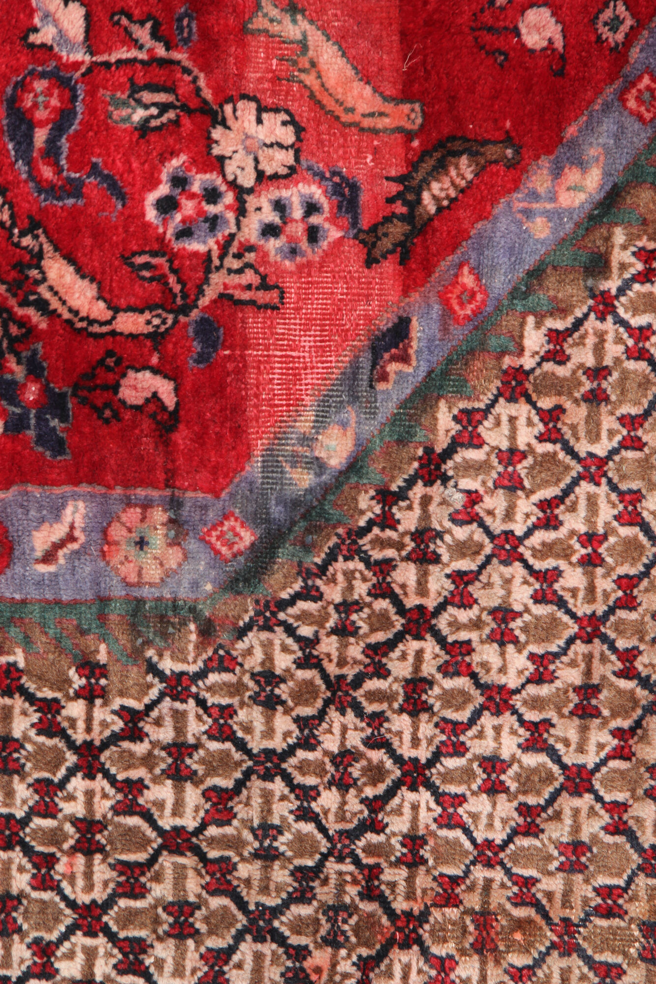 Traditional red medallion runner rug long handmade oriental wool carpet - 135x285cm
