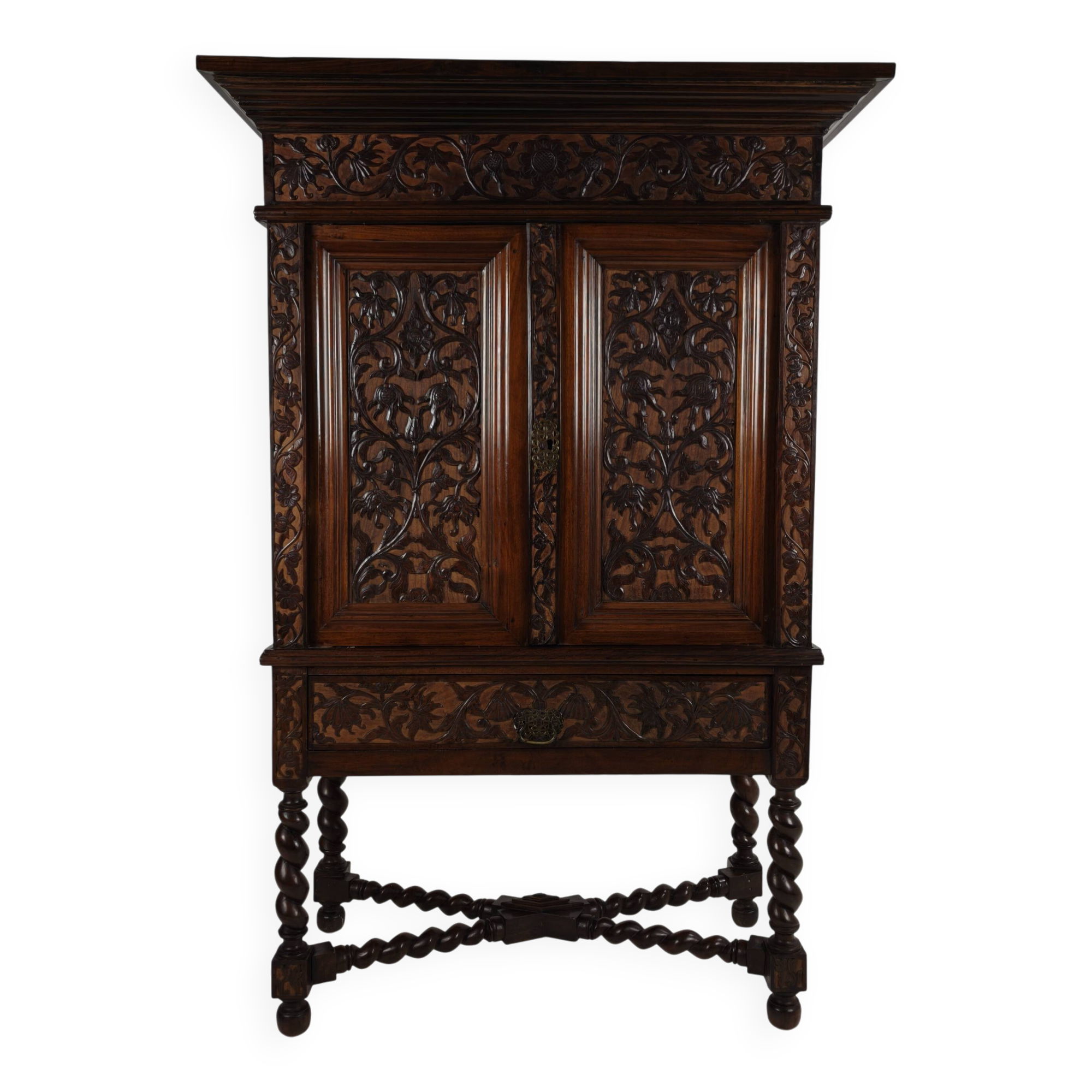 19th Century Carved Colonial Cabinet – Dutch East Indies