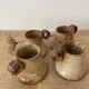 4 pyrite stoneware cups attributed to Jean-Pierre Prudhomme. 1960s.