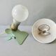 Lampe champignon, à pince, en métal vert amande, années 60