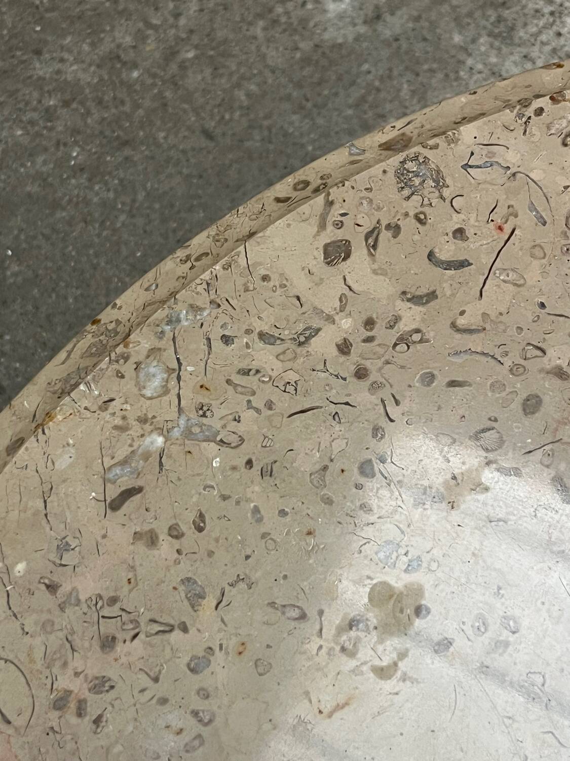 Vintage 1940s art deco marble and metal pedestal table