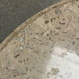 Vintage 1940s art deco marble and metal pedestal table