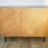 Vintage 1950s teak chest of drawers in metal