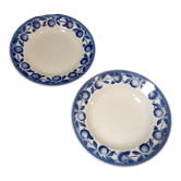Duo assiettes plate et creuse pomme Saint-Amand