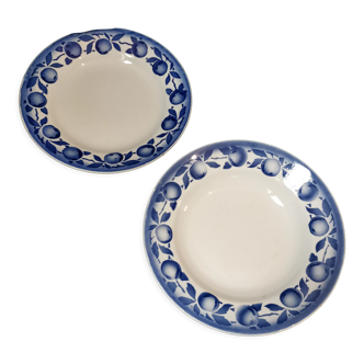 Duo assiettes plate et creuse pomme Saint-Amand