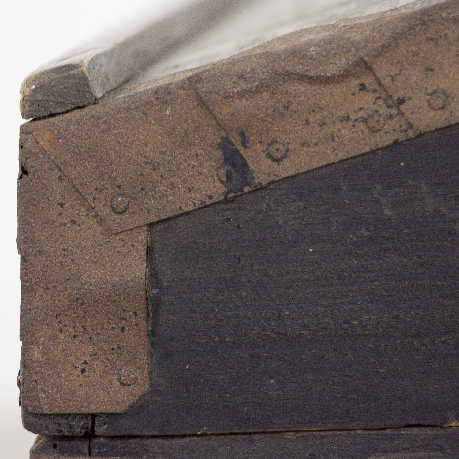 Black vintage wooden trunk