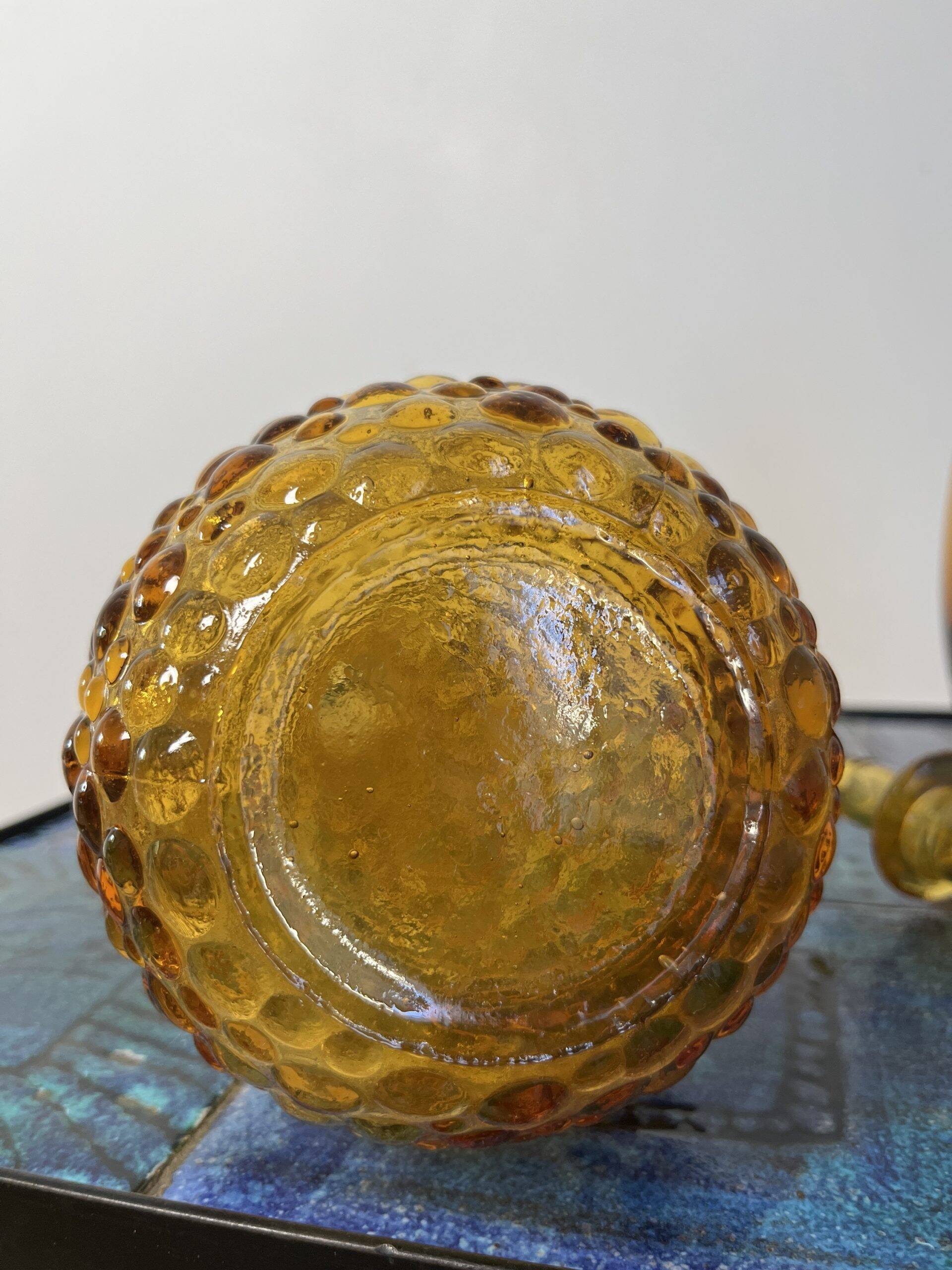 Large italian carafe in yellow empolised glass