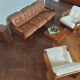 Vintage Danish Scandinavian sofa 3 seater camel leather