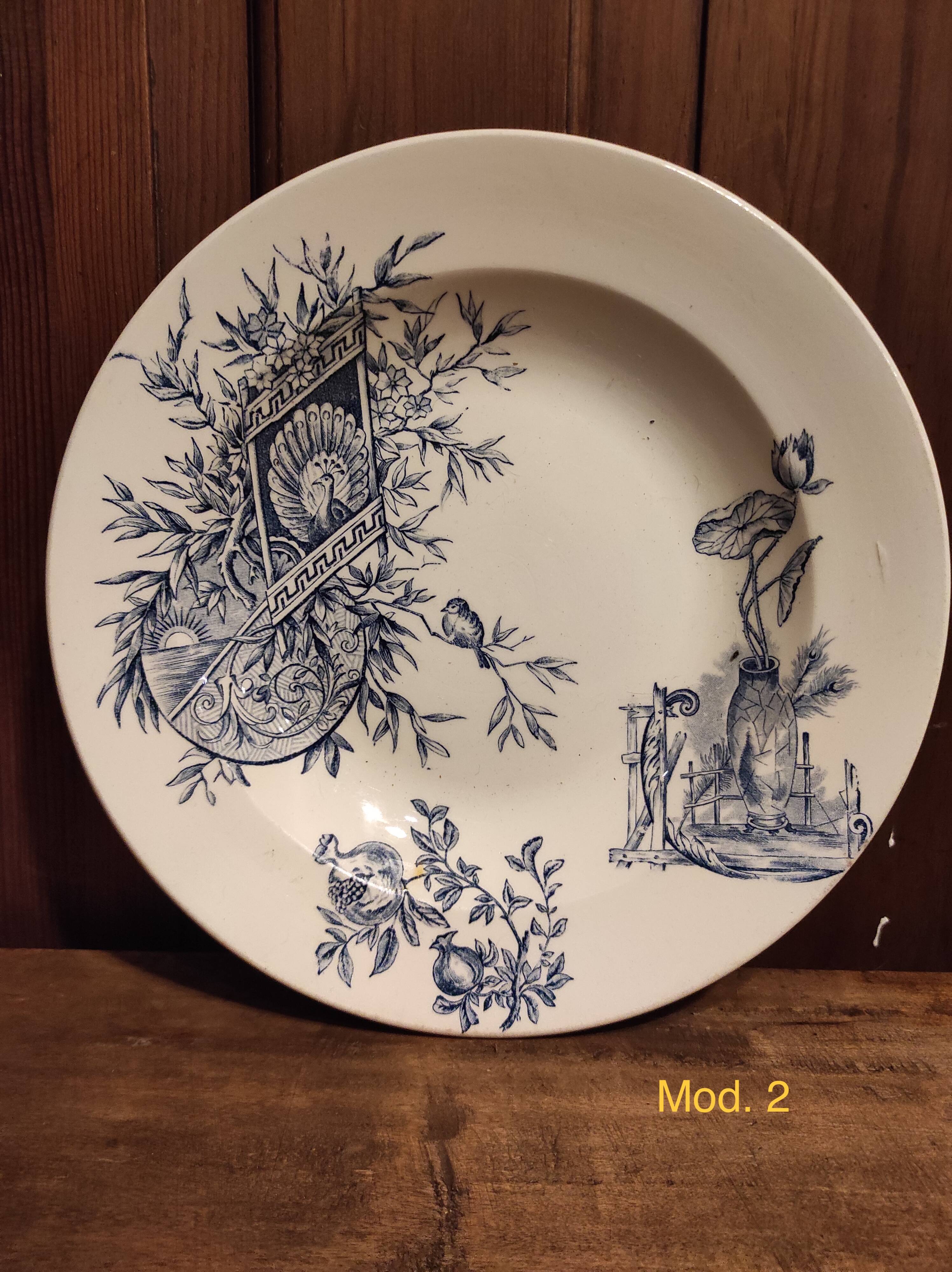 French vintage soup plate, R. Lafitte, Terre de Fer, Salins