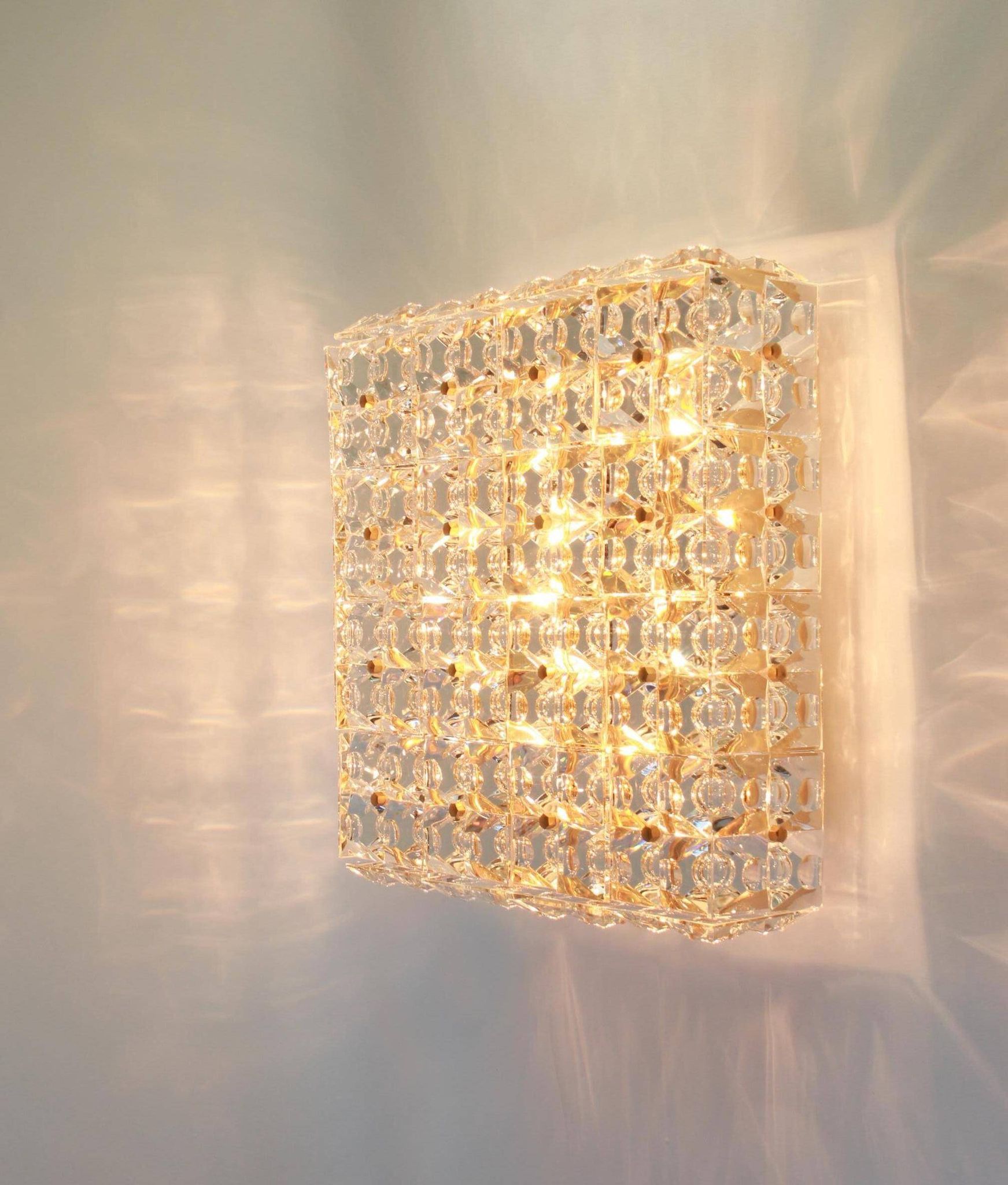 Large faceted crystal ceiling light by Kinkeldey, Germany, 1970s.