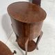 Pair of small kidney-shaped commodes in marquetry veneer, 20th century.