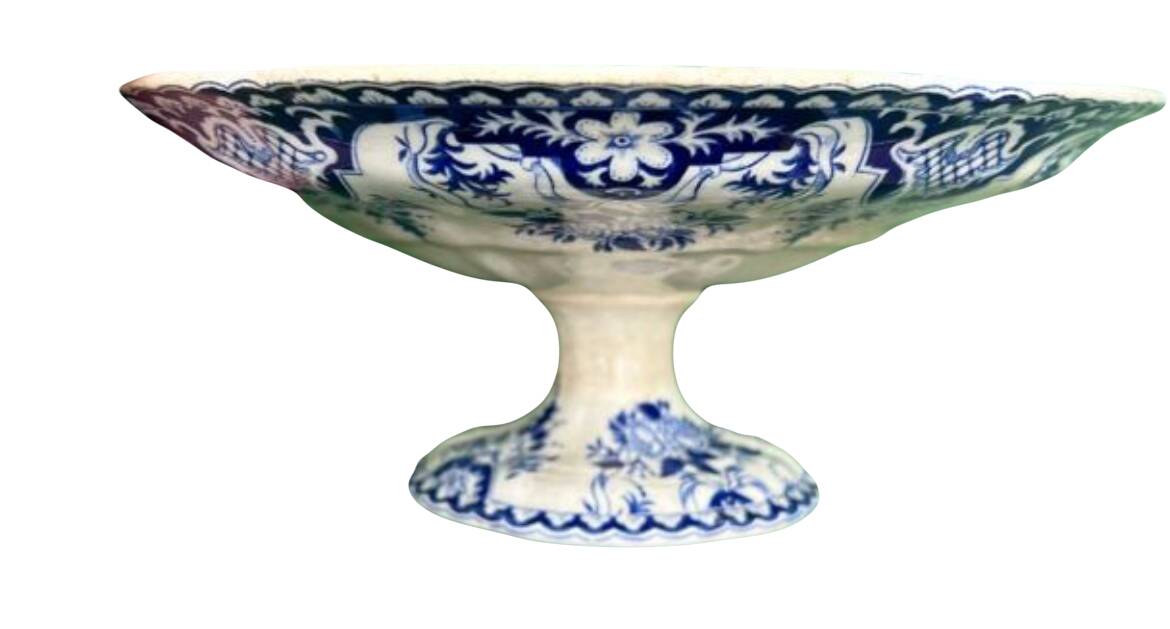 Gien - monogrammed pedestal cup