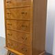 Commode, chiffonnier 5 tiroirs en chêne blond, France vers 1950