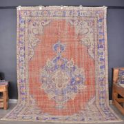 Tapis Oushak vintage fait main Anatique sku 2300