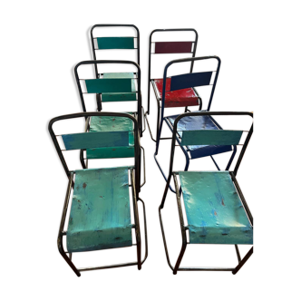 6 chaises indiennes en metal