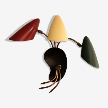 Organic wall lamp tricolor metal, 1950s