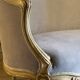 Louis XV style carved and painted wooden basket seat, 19th century.