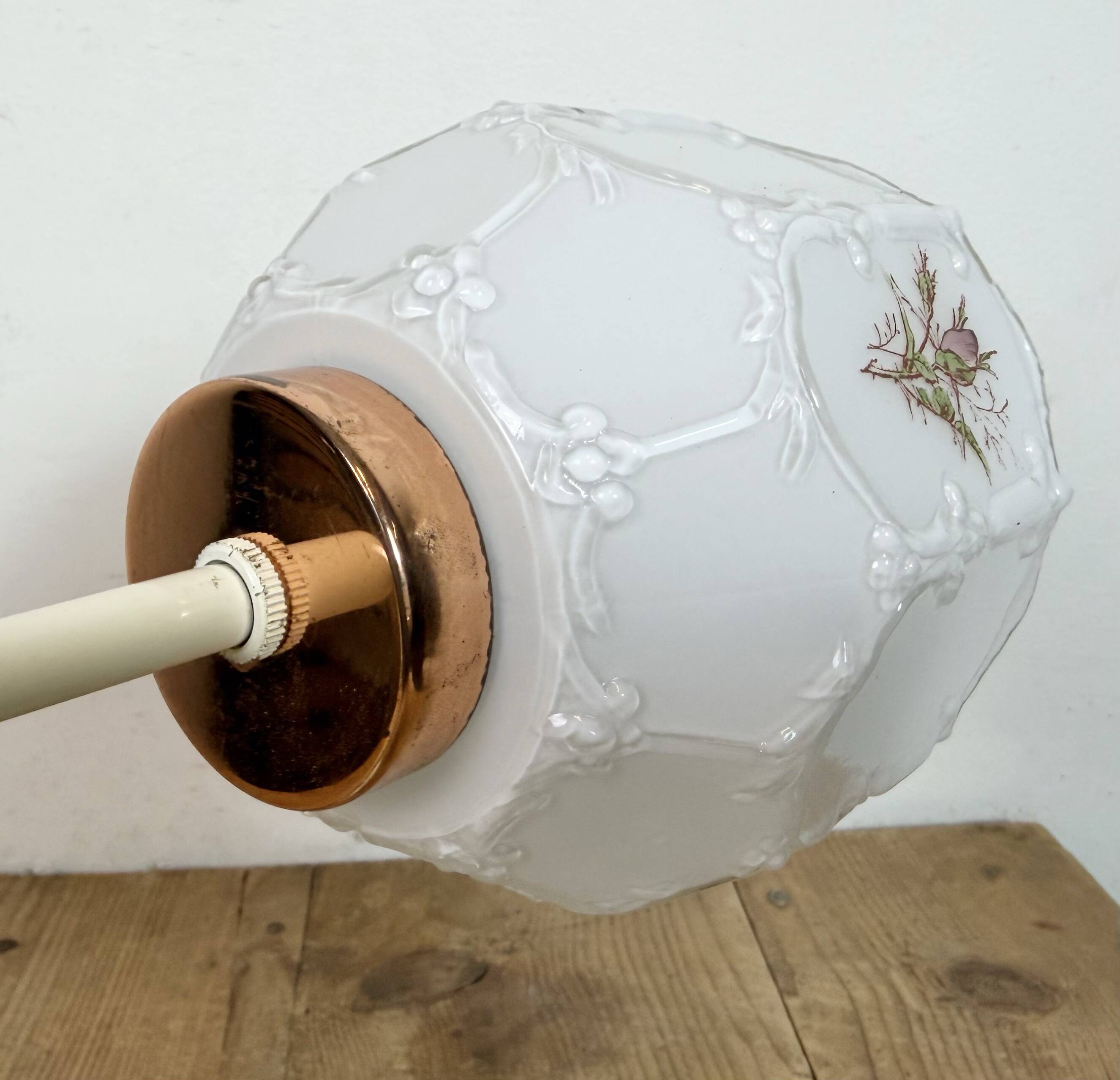 Vintage Wall Light with Milk Glass from Drukov, 1960s